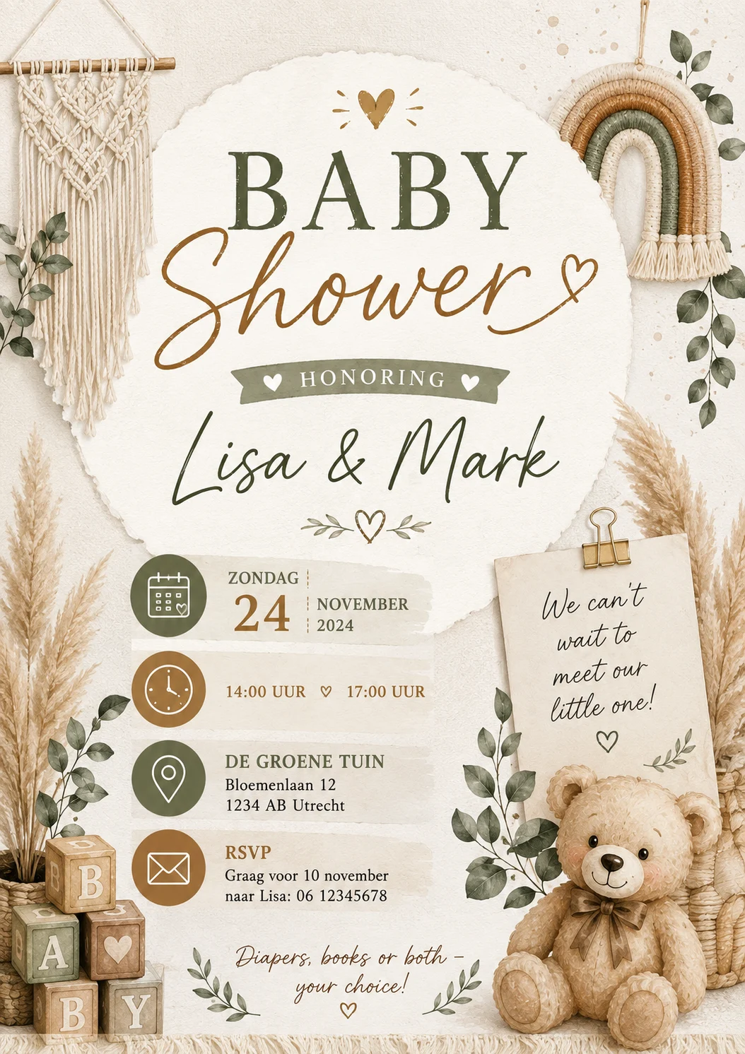Boho macramé babyshower