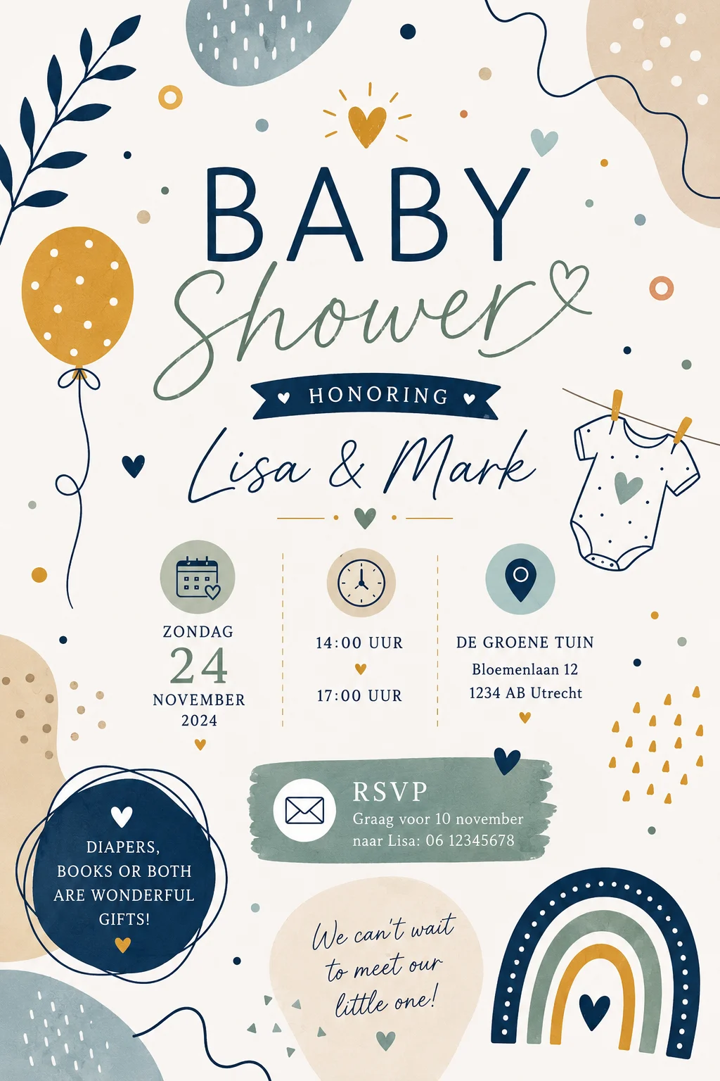Confetti regenboog babyshower