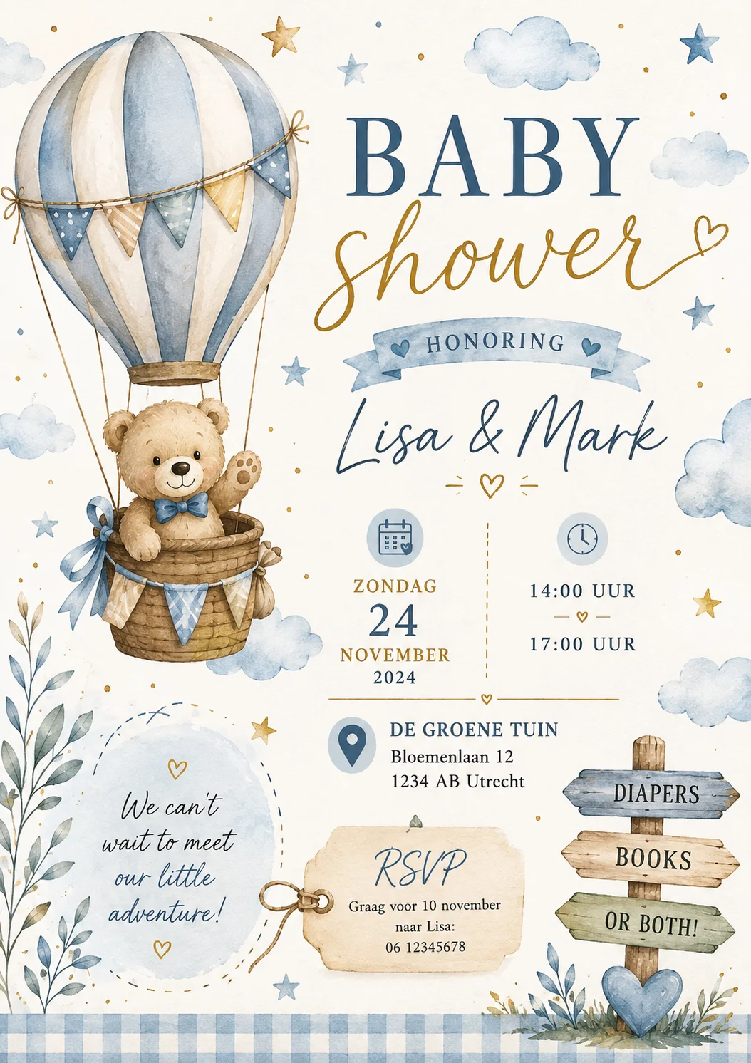 Luchtballon babyshower