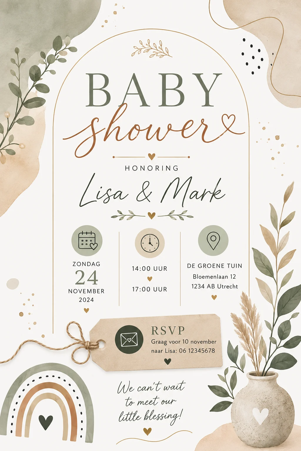 Minimal vaas babyshower