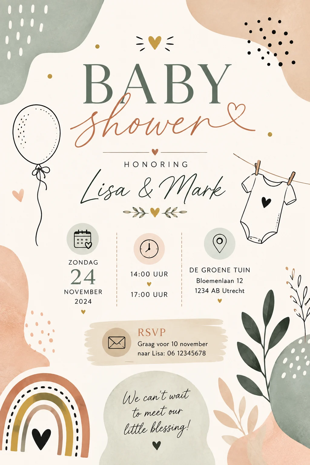 Modern abstract babyshower