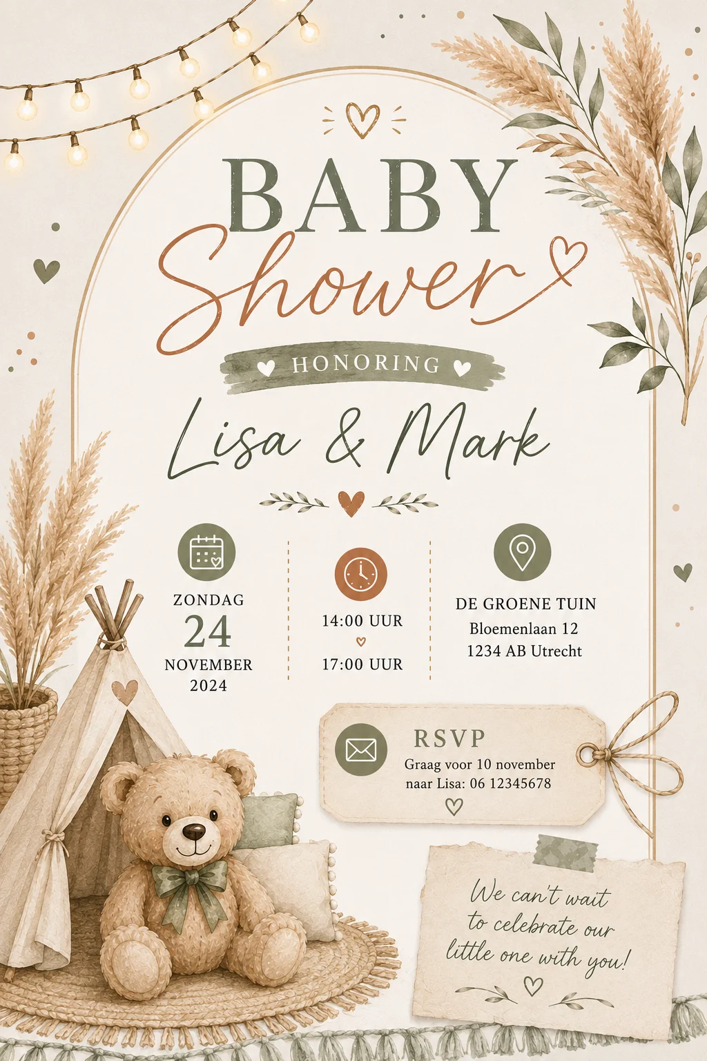Tipi lichtjes babyshower
