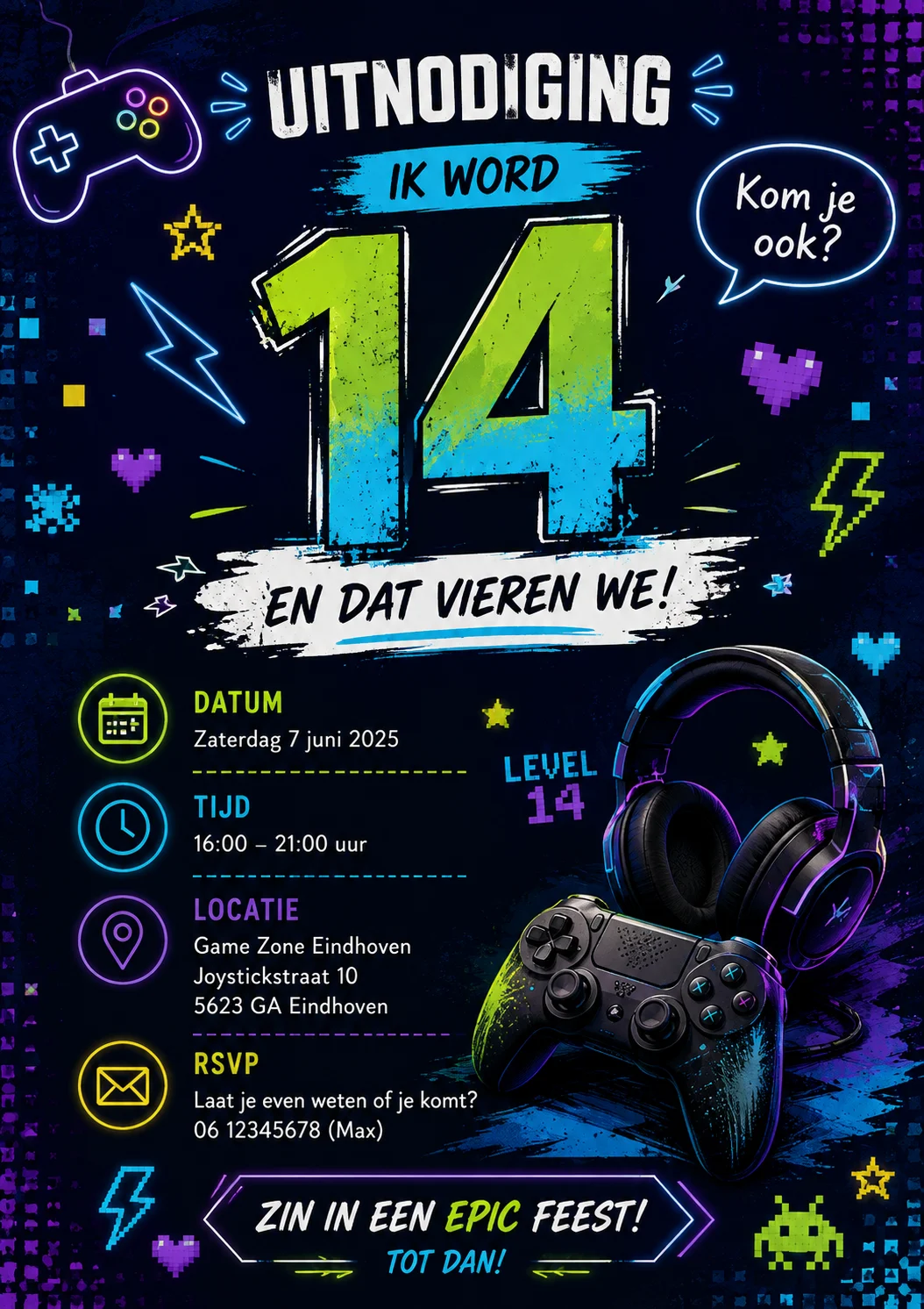 Neon gamer 14 jaar